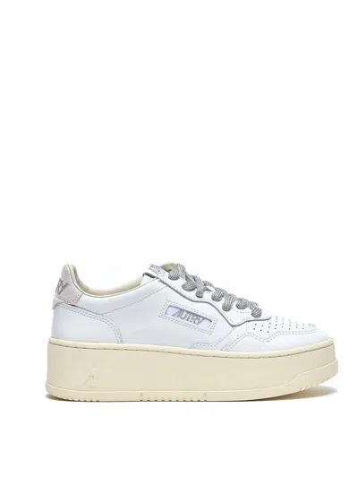 Autry White Platform Sneakers In Multi