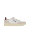 Autry Medalist Low Sneakers With Suede Inserts And Contrasting Heel In White