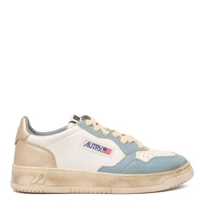 Autry White Silver-blue Cow Sneakers In Multi