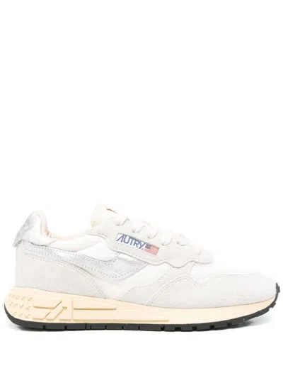Autry White Silver Lace Up Sneakers