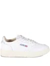 Autry Medalist Low Sneakers In White And Silver Leather Shoes In White