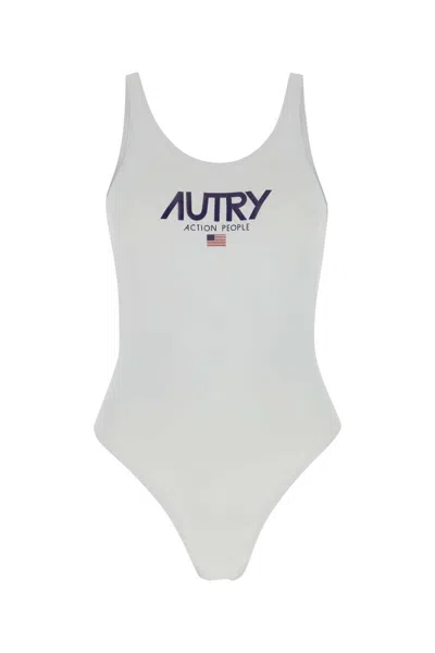 Autry White Stretch Nylon Swimsuit