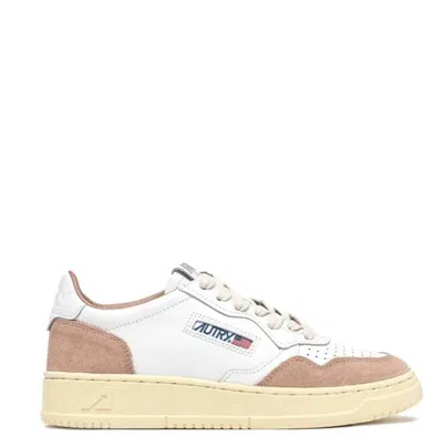 Autry White Suede Inserts Lace-up Flat Shoes