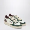 Autry Medalist Low Super Vintage Sneakers In White Pine Grove Leather And Rum Raisin In White