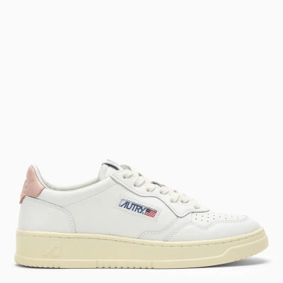 Autry | White/pink Leather Medalist Sneakers