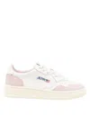 Autry White/pink Medalist Low Goat Leather/suede Sneakers In Multi