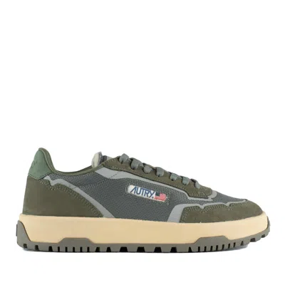 Autry Wildpace Low Mesh And Suede Sneakers Schio And Military In Green