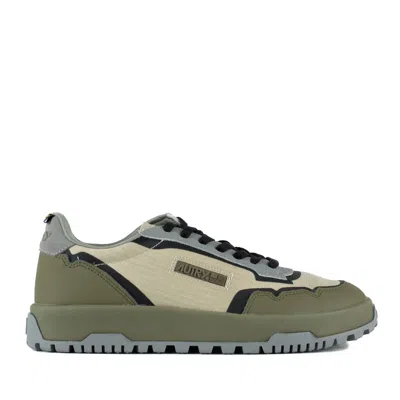 Autry Wildpace Low Nylon Ripstop And Leather Castle Wall And Titanium Sneakers In Multi