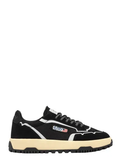 AUTRY AUTRY WILDPACE LOW SNEAKERS IN BLACK MESH AND SUEDE