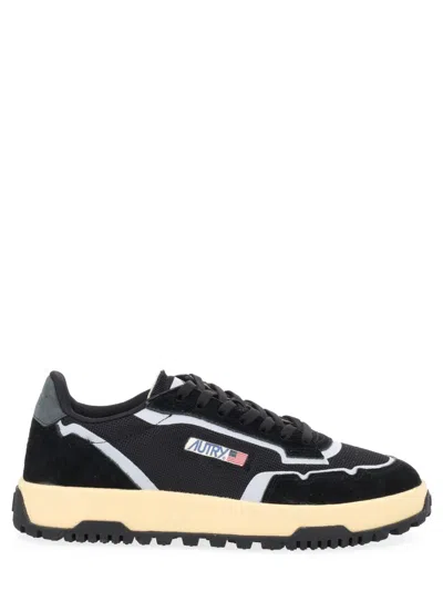 Autry Wildpace Low Sneakers In Dragon Mesh And Suede In Black