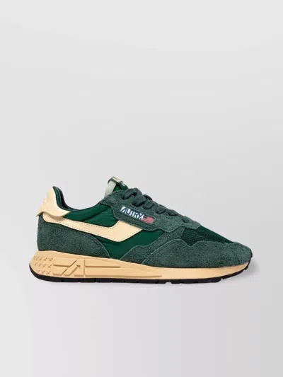 Autry Windreel Leather Suede Mesh Sneakers In Orange