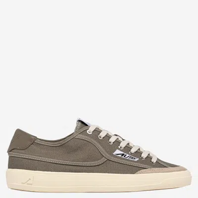 Autry Windscape Low Green Canvas Suede Cow Leather Rubber Sneakers