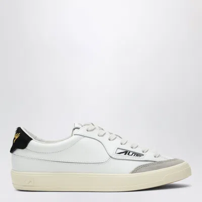 Autry Windscape Low-top Sneakers In Leather And Pony Hair With Animal Print In Black