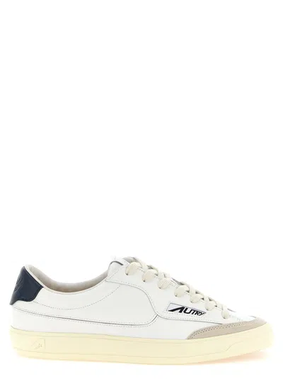 Autry Windscape Leather Sneakers With Suede Insert In White