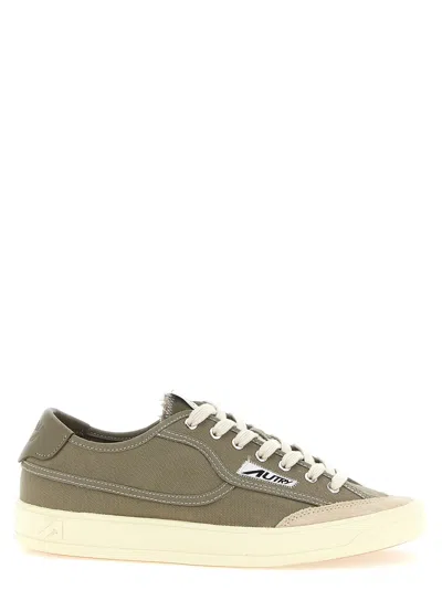 Autry Windscape Low Green Canvas Suede Cow Leather Rubber Sneakers