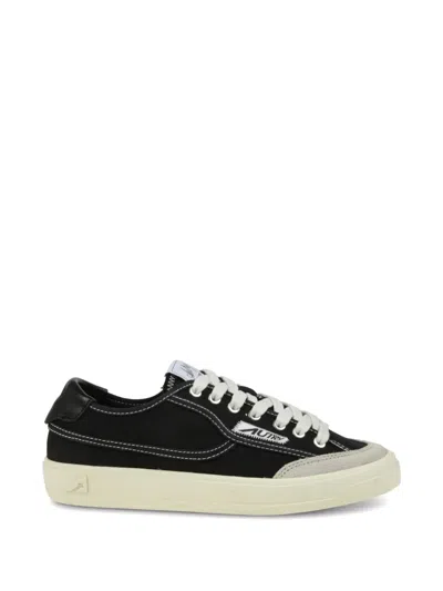 Autry Windscape Low Black Canvas Suede Cow Leather Rubber Sneakers