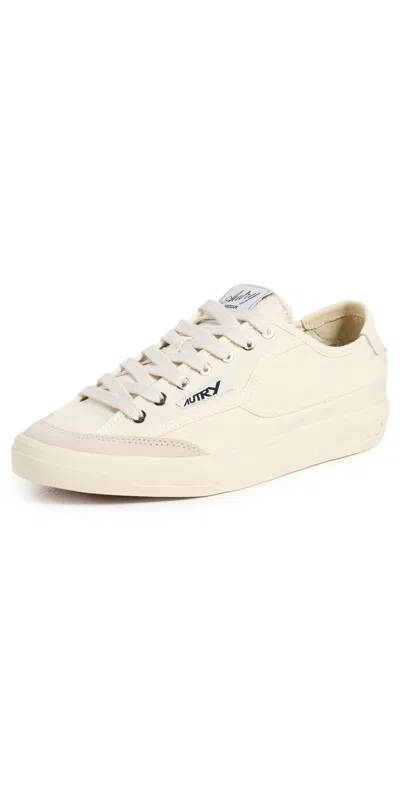 Autry Windscape Low White Canvas Suede Cow Leather Rubber Sneakers In Multi