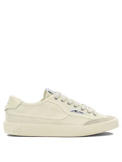Autry Windscape Low White Canvas Suede Cow Leather Rubber Sneakers In Multi