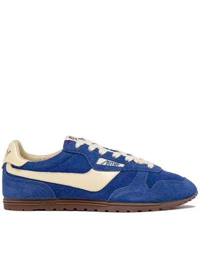 AUTRY AUTRY WINDSPIN BLUE LEATHER SNEAKERS