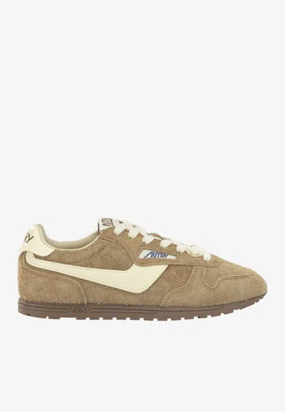 Autry Windspin Brushed Suede Sneakers In Green