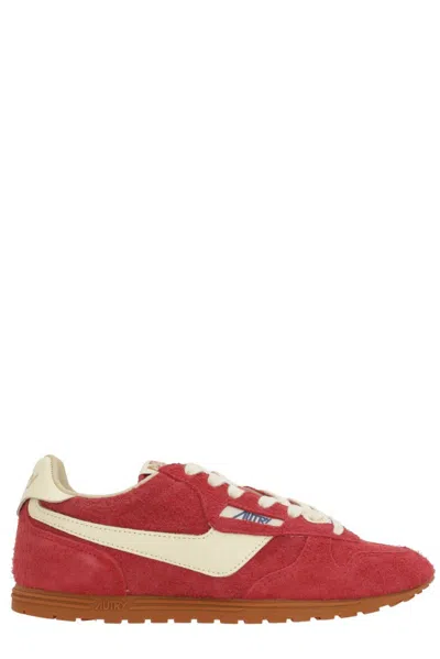 Autry Windspin Lace-up Sneakers In Red