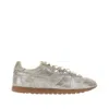 Autry Windspin Low Sneakers In Platinum Leather In Silver