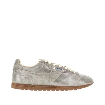 AUTRY 'WINDSPIN' LAMINATED LEATHER SNEAKERS