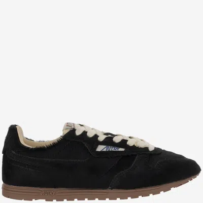 Autry Windspin Leather Sneakers In Black