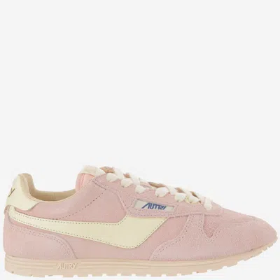 Autry Windspin Leather Sneakers In Pink