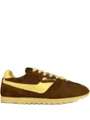 Autry Windspin Low Top Sneakers Textured Fabric Rubber Sole In Brown