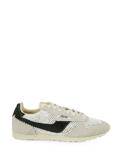 Autry Windspin Low Knitted Suede Sneakers In White