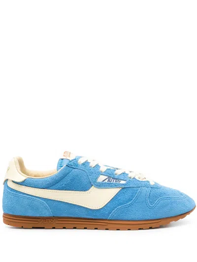 Autry Windspin Suede And Leather Sneakers In Blue