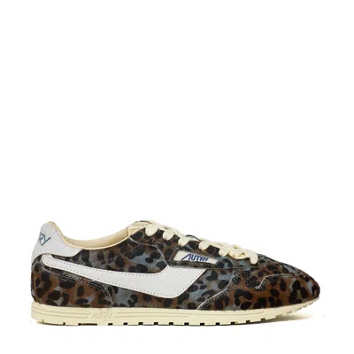 Autry Windspin Low Leopard Print Pony Hair Low-top Sneakers In Animal Print