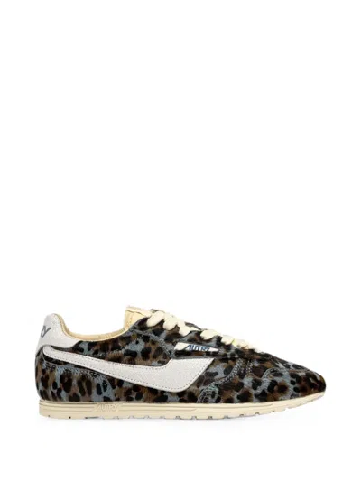 Autry Windspin Low Leopard-print Pony-hair Sneakers In Multi