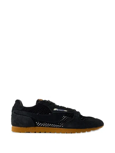 Autry Windspin Suede-trimmed Mesh Sneakers In Black