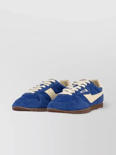 Autry Windspin Low Suede Leather Sneakers In Blue