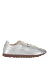 Autry Silver Lace Up Sneakers In White