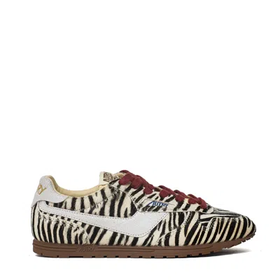 Autry Windspin Low Zebra Print Pony Hair Low-top Sneakers In Animal Print