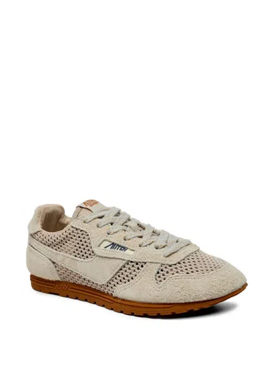 Autry Windspin Mesh Panelling Suede Sneakers In Neutral