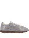 Autry Suede Sneakers With Metallic Finish And Flat Sole In Gray