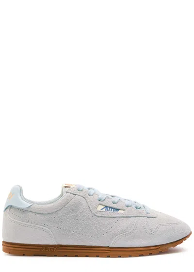 Autry Windspin Panelled Brushed Suede Sneakers In Blue
