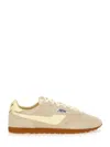 Autry 'windspin Low' Beige Sneaker With Logo On The Side And On The Heel In Suede Man In Multi