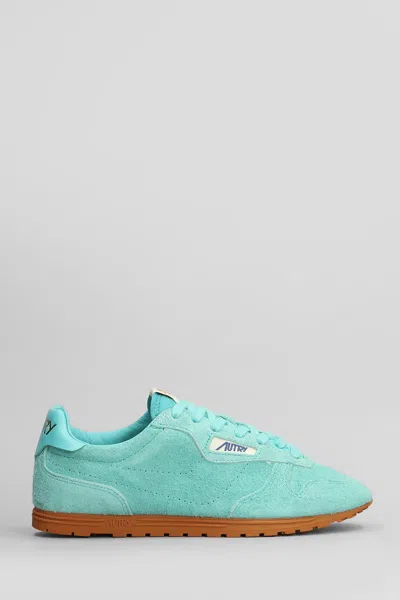 Autry Windspin Sneakers In Green Suede