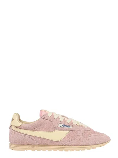 AUTRY AUTRY WINDSPIN SNEAKERS IN ROSEMARY AND RUTABAGA SUEDE AND LEATHER