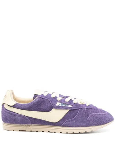 Autry Windspin Sneakers In Suede And Violet Leather And Rutabaga In Purple