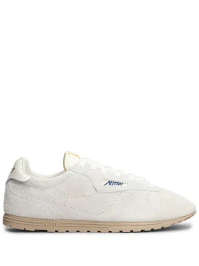Autry Suede Sneakers Slip On Perforated Rubber Sole In Neutral