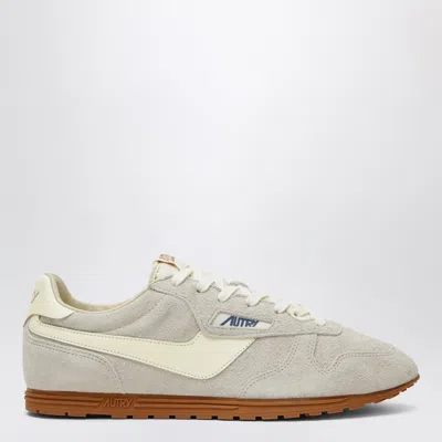 Autry Windspin Low Man Suede Leather Sneakers In Neutral