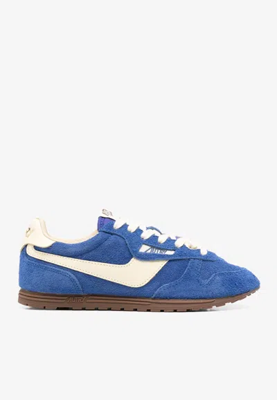 AUTRY WINDSPIN SUEDE AND LEATHER LOW-TOP SNEAKERS