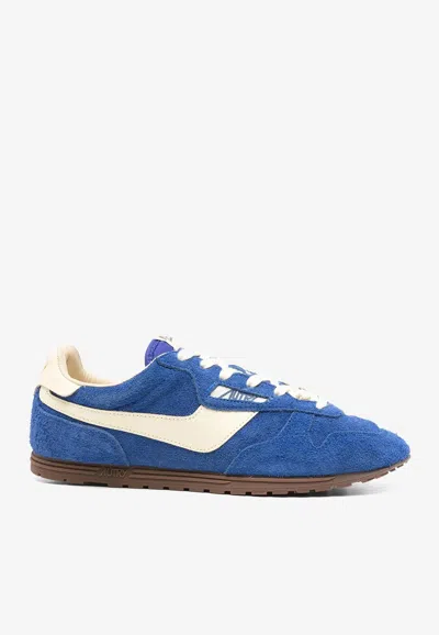AUTRY WINDSPIN SUEDE AND LEATHER SNEAKERS