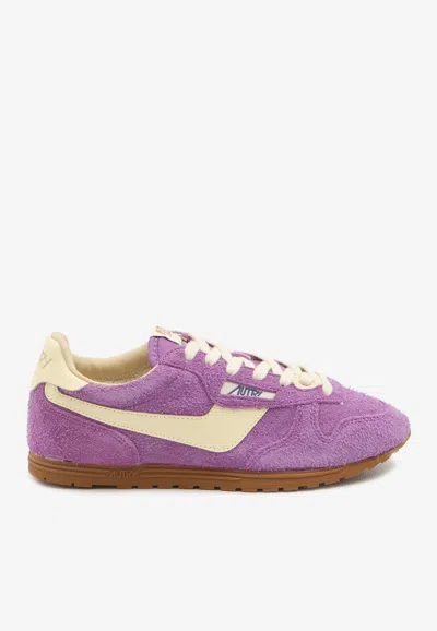 Autry Windspin Suede Low-top Sneakers In Purple